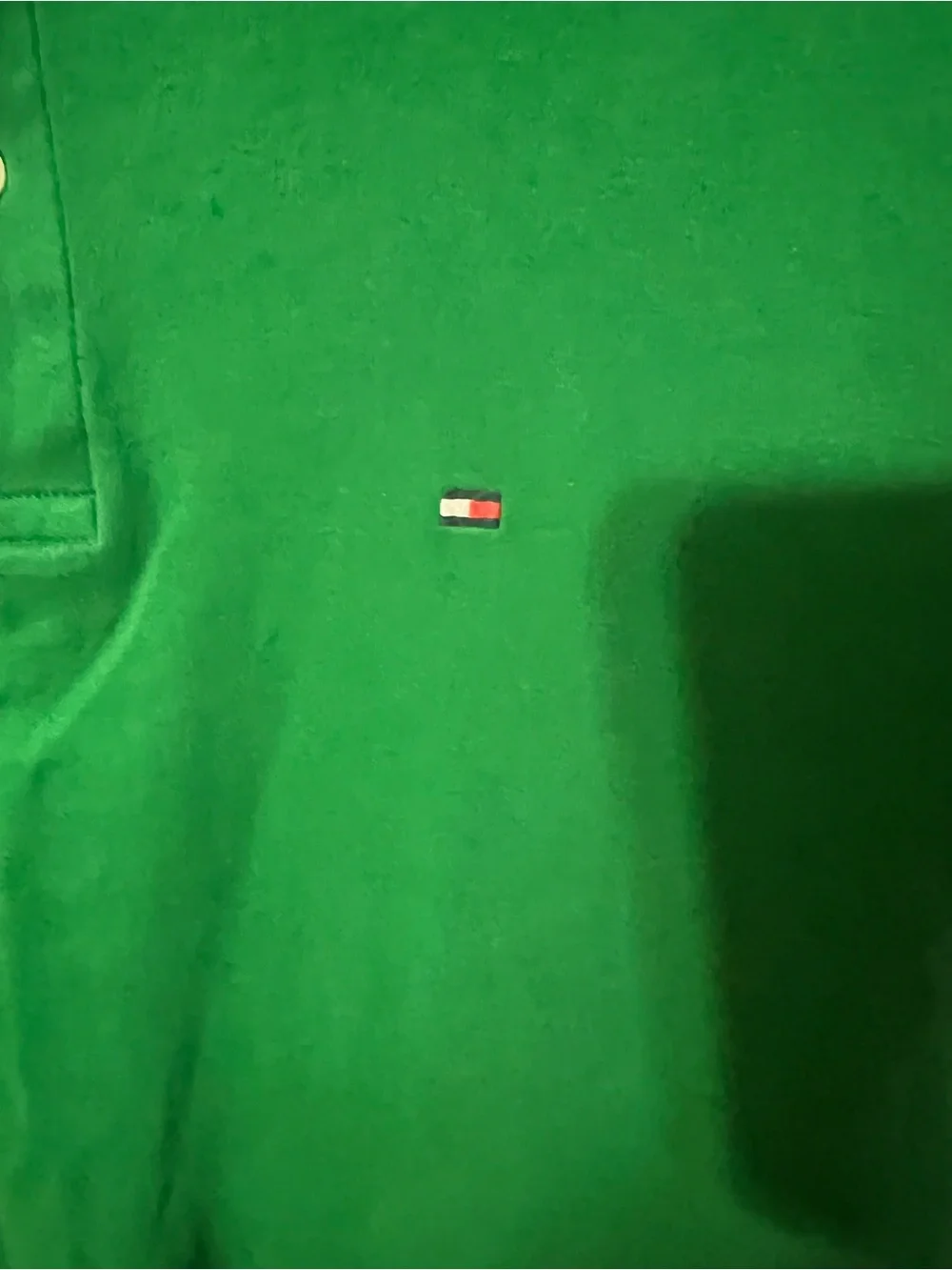Tommy Hilfiger Men's Emerald Green Polo Shirt with Flag Logo